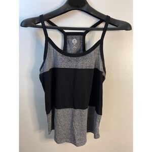 SO Forged Iron Gray Black Colorblock Relaxed Racerback Tank Top Womens Size M